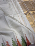 White temple border kanchipuram silk saree