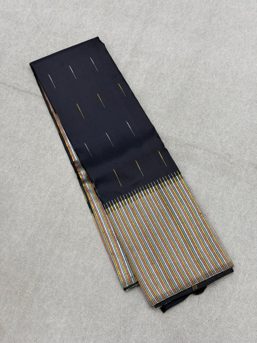 Black temple border kanchipuram silk saree