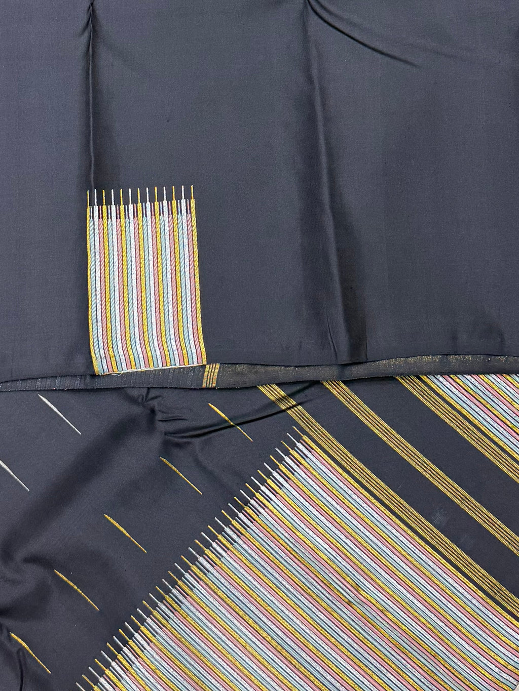 Black temple border kanchipuram silk saree