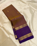 Caramel gap border saree with Zari lines
