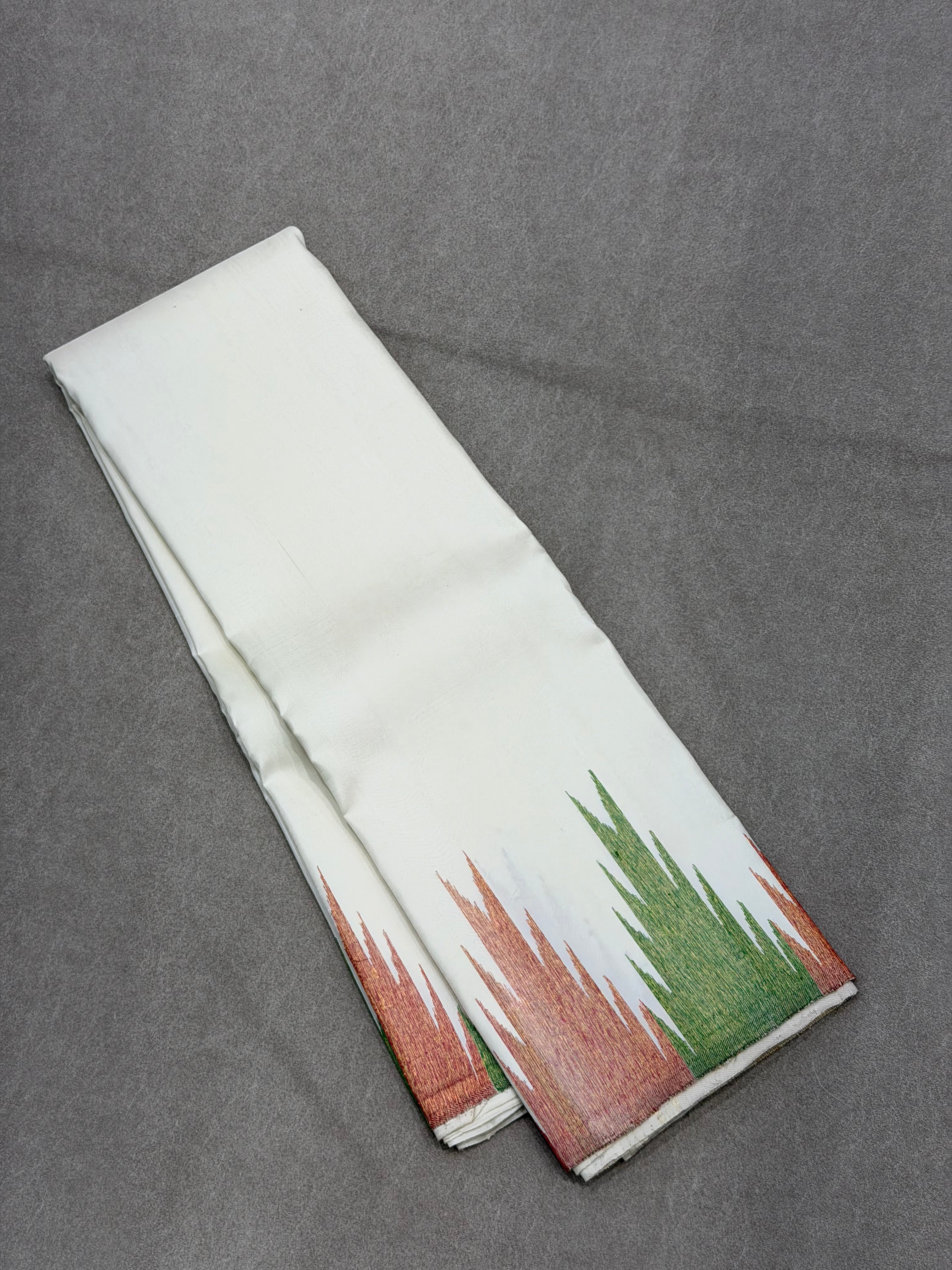 White temple border kanchipuram silk saree