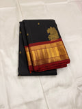Black with maroon Kancheevaram