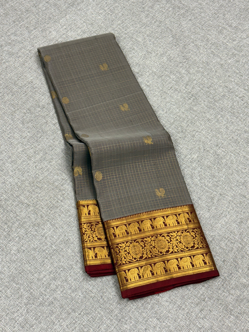 Grey vairaoosi kanchipuram silk saree